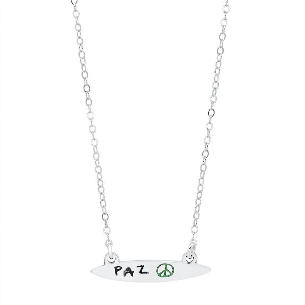 NEW JESSICA ELLIOT women's enamel small surfboard necklace - paz in silver